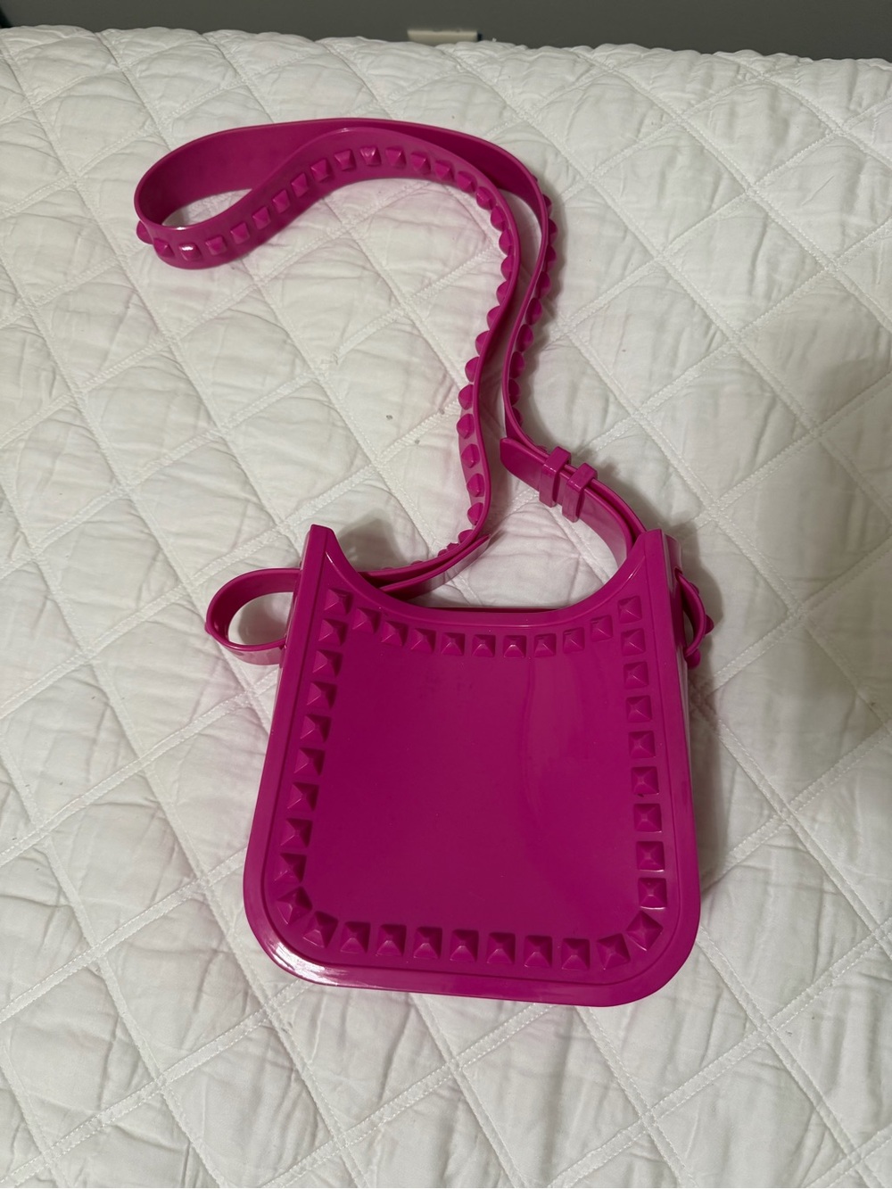 Hot Pink Studded Crossbody Bag - Women